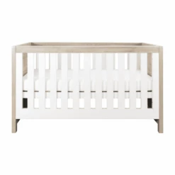 Modena 6 Piece Nursery Room Set With Shelves/Toy Box -White/Oak -Baby Products tutti bambini modena cotbed