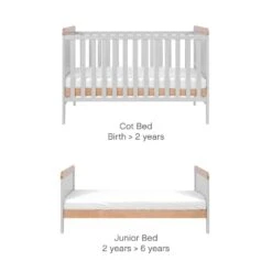 Tutti Bambini Rio 5 Piece Nursery Room Set With Toy Box- Dove Grey/Oak -Baby Products tutti bambini rio cot bed dove grey oak 6 1
