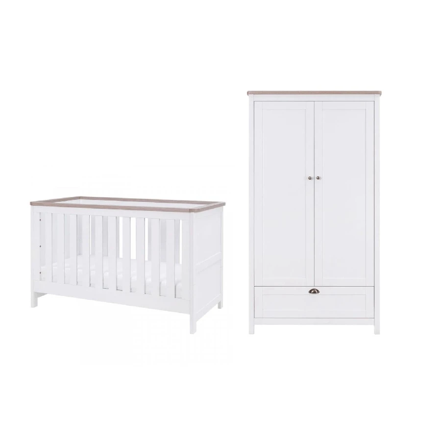 Tutti Bambini Verona 2 Piece Cotbed And Wardrobe Nursery Room Set – White Oak 4 Tutti Bambini Verona 2 Piece Cotbed And Wardrobe Nursery Room Set – White Oak - Image 2