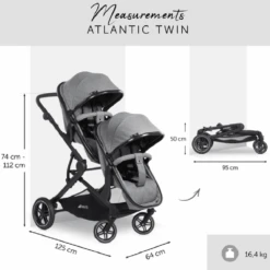 Hauck Melange Grey Atlantic Twin Stroller/Carrycot Bundle 2 -Baby Products vbvbvnvn 3