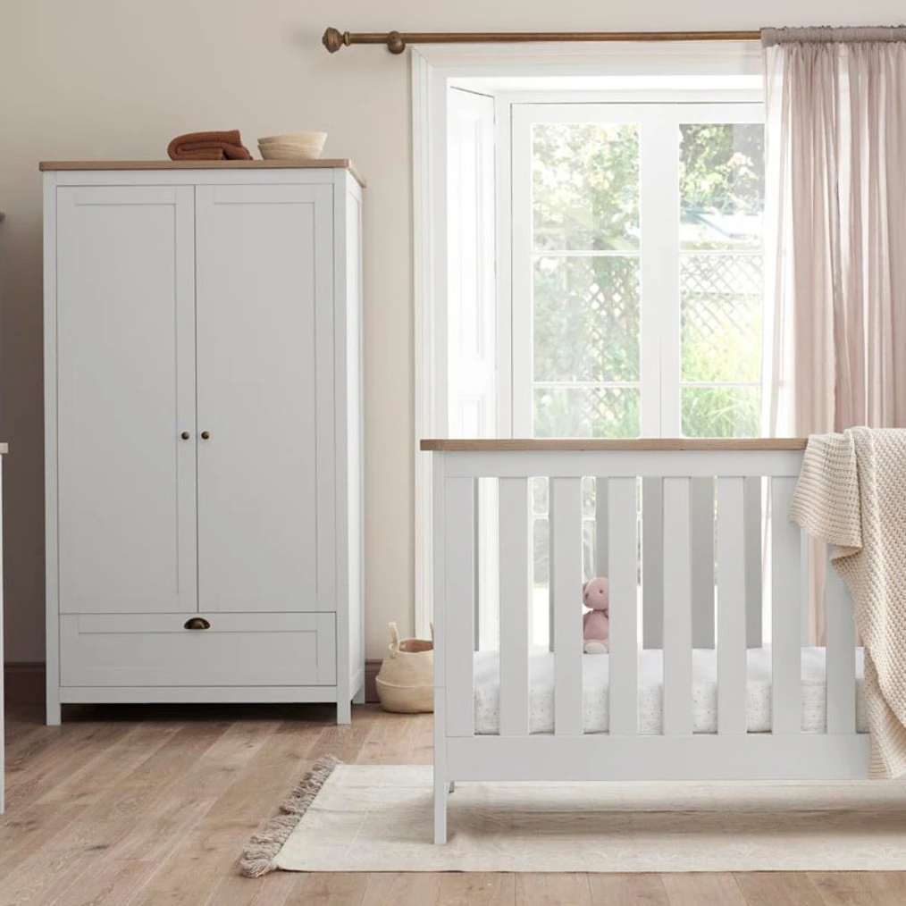 Tutti Bambini Verona 2 Piece Cotbed And Wardrobe Nursery Room Set – White Oak 3 Tutti Bambini Verona 2 Piece Cotbed And Wardrobe Nursery Room Set – White Oak