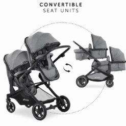 Hauck Melange Grey Atlantic Twin Stroller/Carrycot Bundle 2 -Baby Products yiyiiyi 3