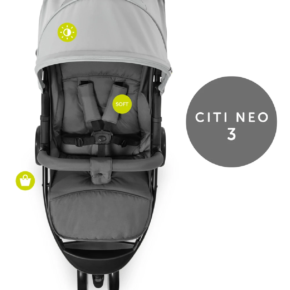 Hauck Grey Citi Neo 3 Pushchair 10 Hauck Grey Citi Neo 3 Pushchair - Image 8