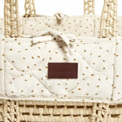 Little Green Sheep Natural Knitted Moses Basket & Mattress Printed Linen -Baby Products zscvsfv